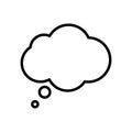 Think bubble icon. Think or speech bubble line vector icon